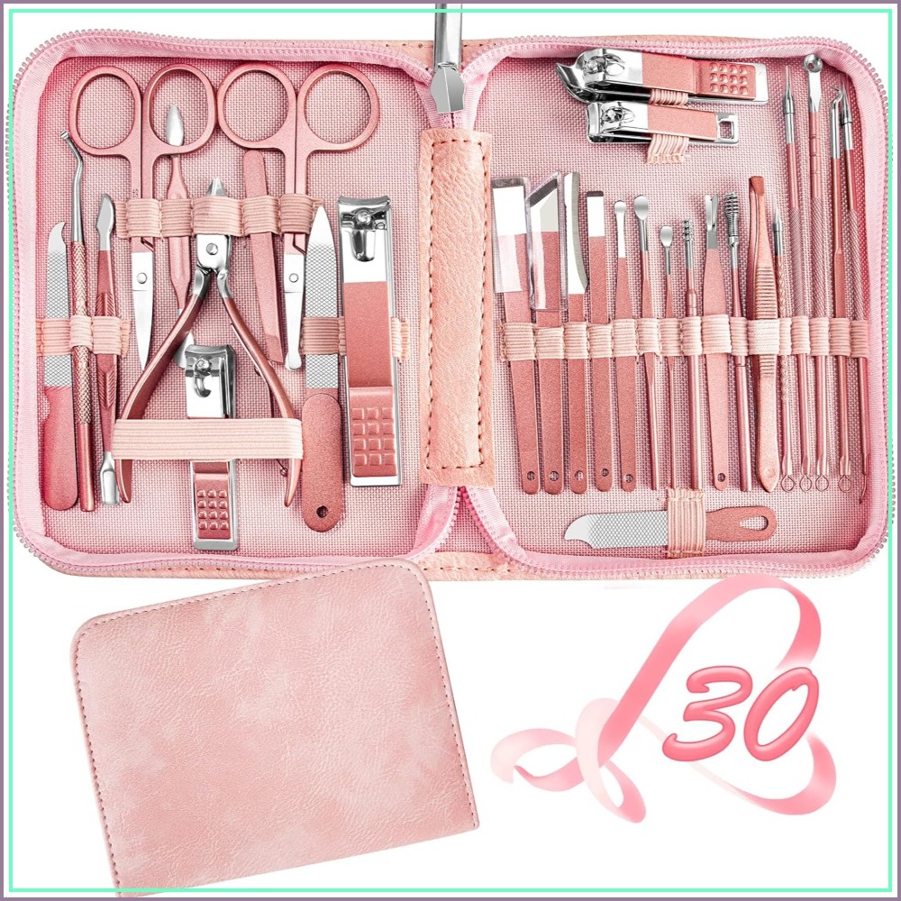 Mens Grooming Kit Case - Set Manikur Profesional 30-in-1 - Perlengkapan
