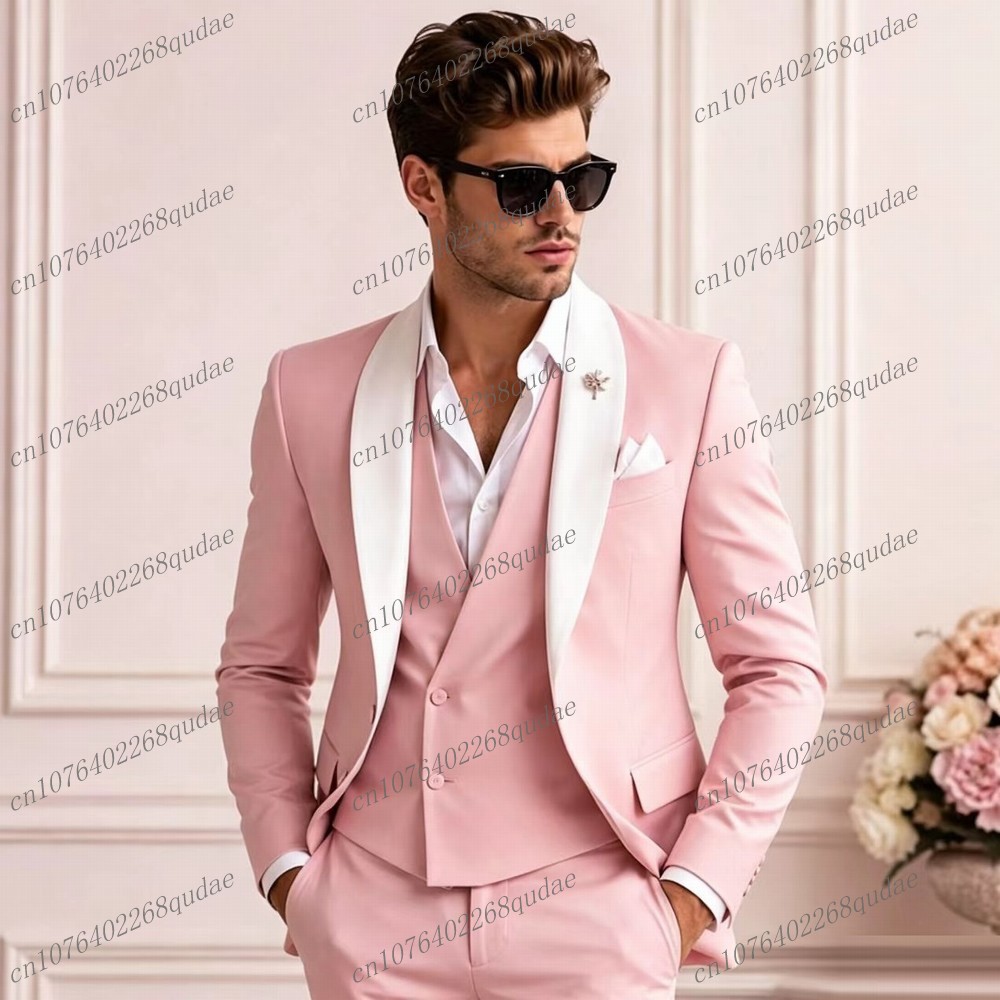 Men'S Groom - Jas Pria Formal Warna Pink untuk