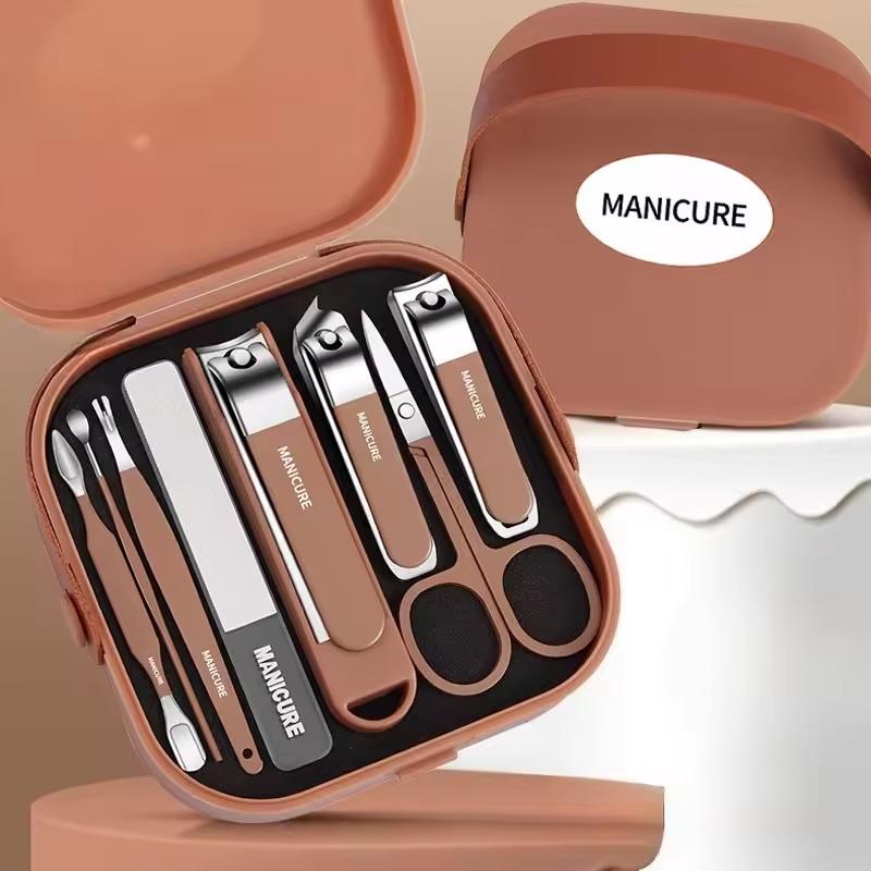 Mens Grooming Kit Case - Perlengkapan Perawatan Kuku Anti-Cipratan Set Manikur