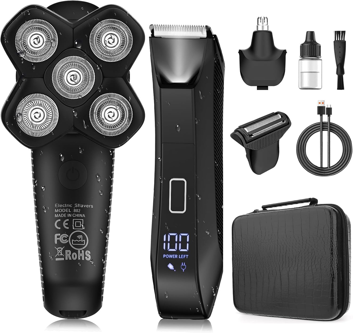 Mens Grooming Kit Case - Alat Cukur Kepala dan Tubuh untuk