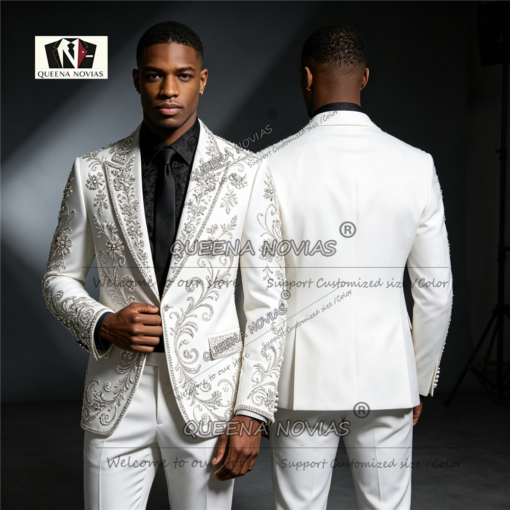 Men'S Grooming Kits - Jas Pernikahan Pria Berhias Kristal Berkilau,
