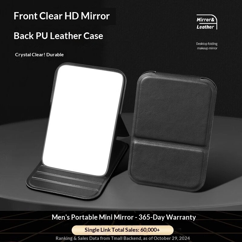 Cermin Lipat Kulit PU Kompak,  - Men'S Grooming Mirror ulasan dan harga
